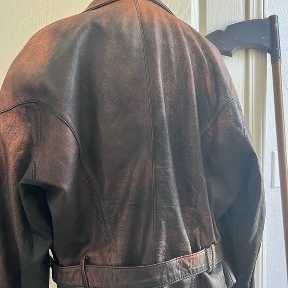 Vintage painted leather jacket - Picture 3 of 5